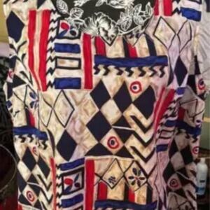 Bedford Fair Size XL Shell Blouse 44” Bust GORGEOUS FABRIC 42” Bust 25” Length